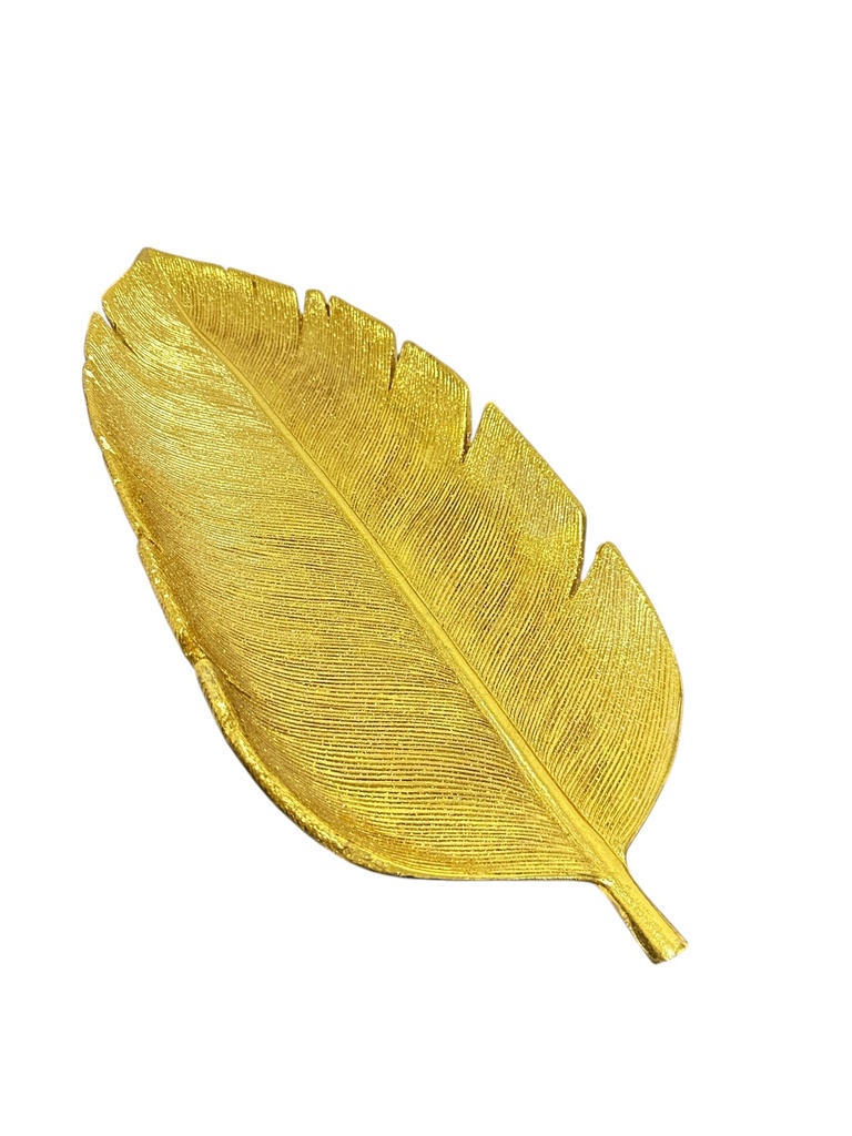 ADORNO HOJA DORADA 39X18CM ES25309