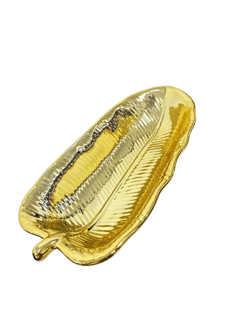 LP94327 ADORNO HOJA DORADA 28*14*6CM
