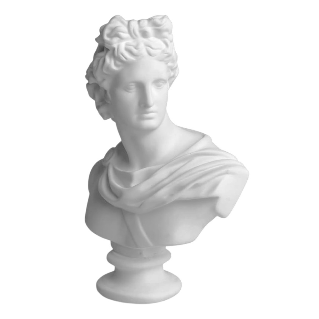 BUSTO DE APOLO GRIEGO POLIRESINA 20X11X30CM FI-2025-1119