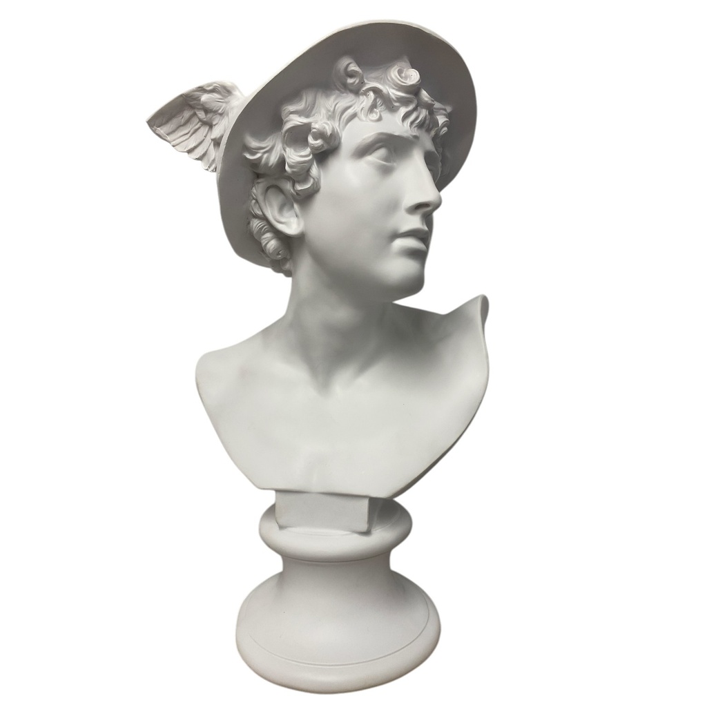 FI-2025-1117 BUSTO HERMES, GRIEGO, POLIRESINA 25X25X44CM