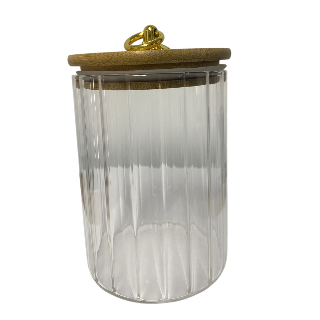 ENVASE DE CRISTAL TAPA DE BAMBU HERMETICA 9X13CM