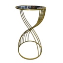 MESA ESQUINERA METALICA BASE DE ESPEJO, 38X68CM