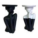 CANDELABRO POLYRESINA ES26248 COLOR NEGRO Y BLANCO/NEGRO 8X14CM