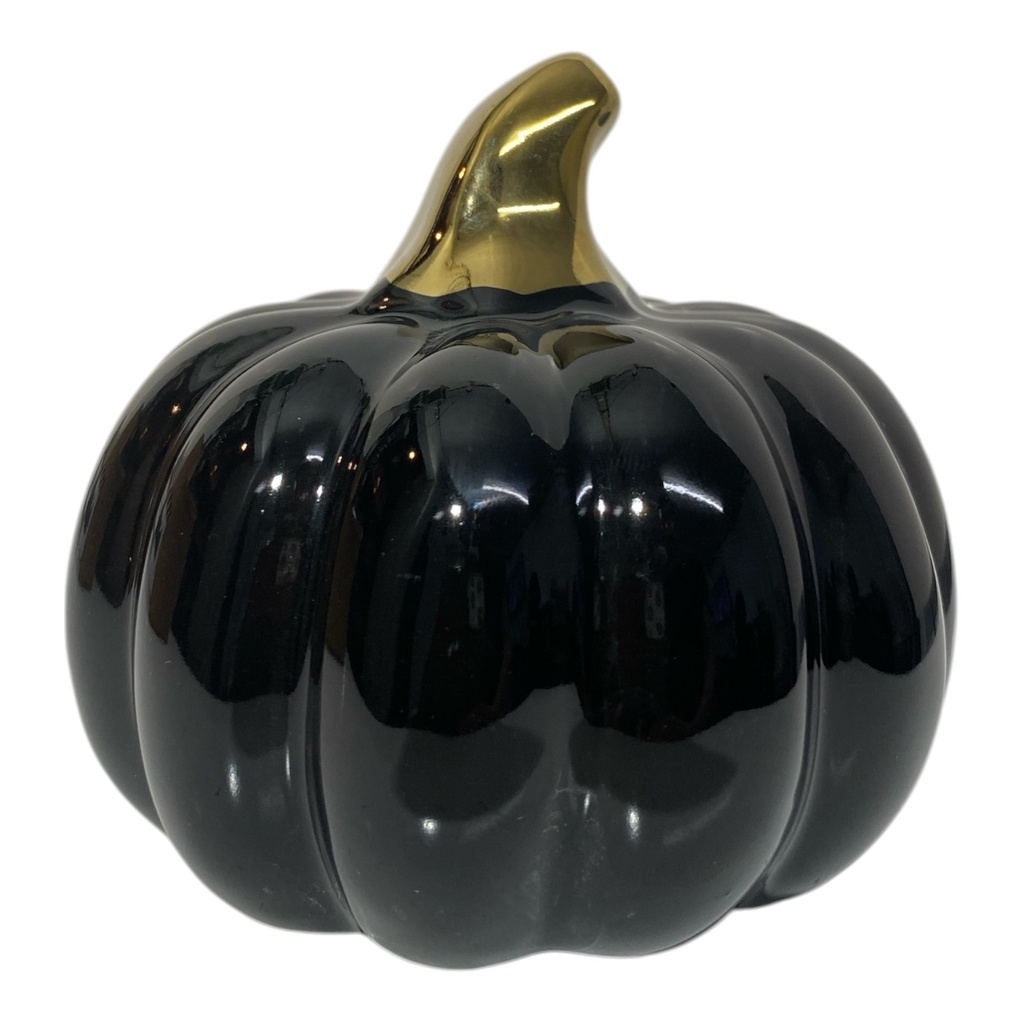 CALABAZA DE CERAMICA NEGRA 10X9CM