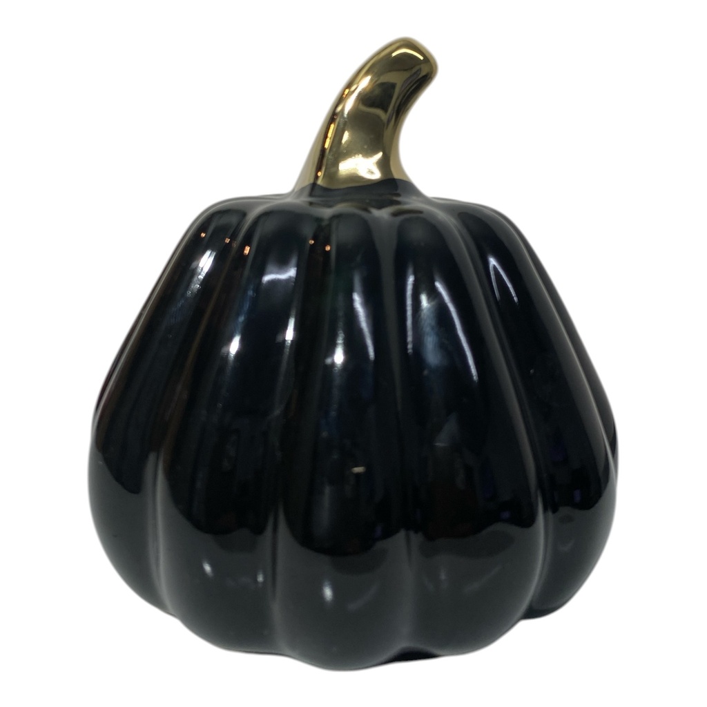 CALABAZA DE CERAMICA NEGRA 9X10CM