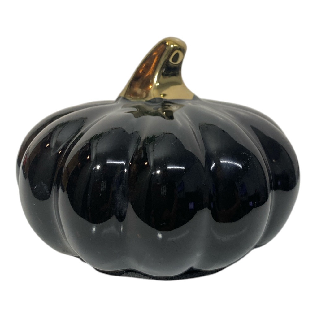 CALABAZA DE CERAMICA NEGRA 10X7CM