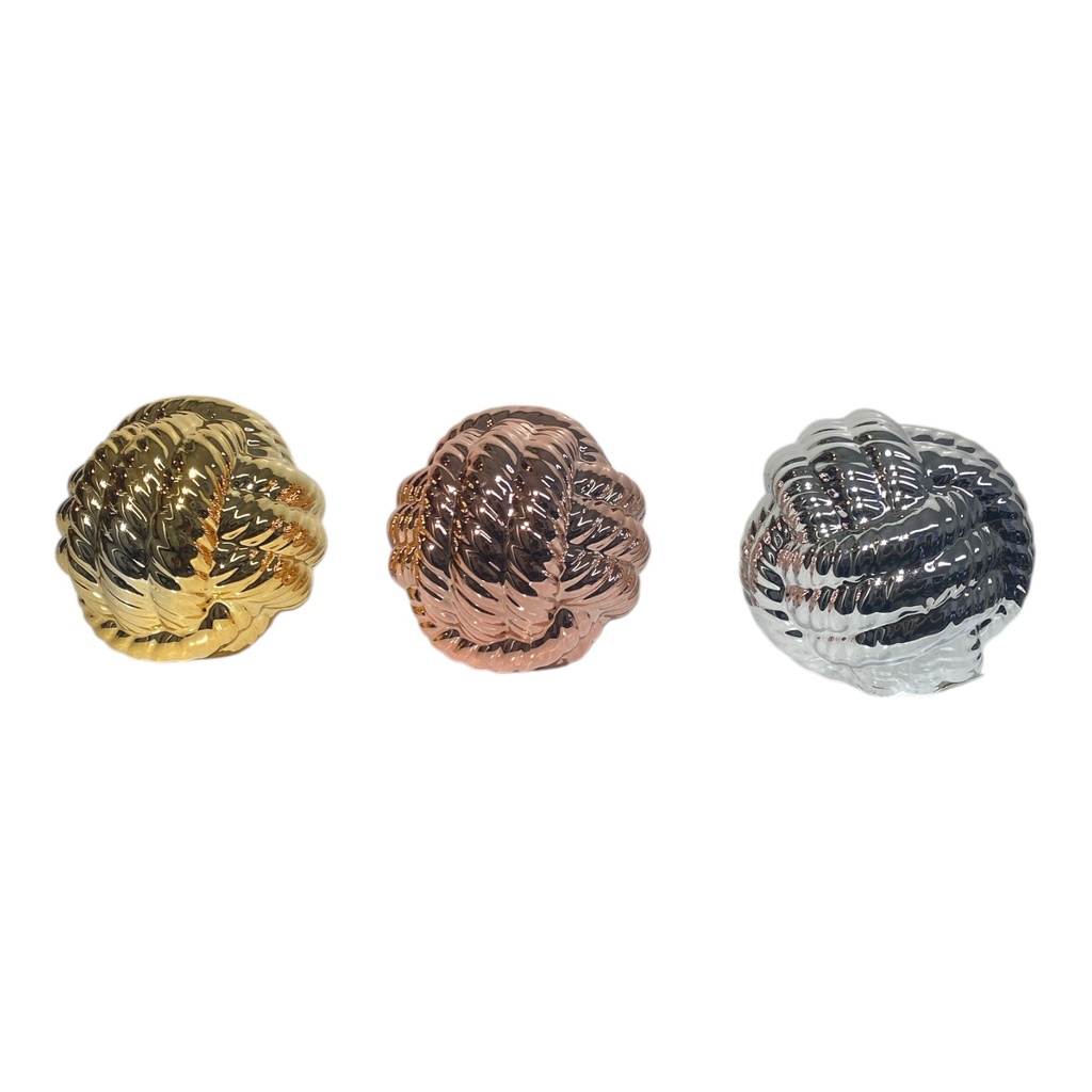 NUDO DE CERAMICA 3 OROS 8CM DIAMETRO C/U