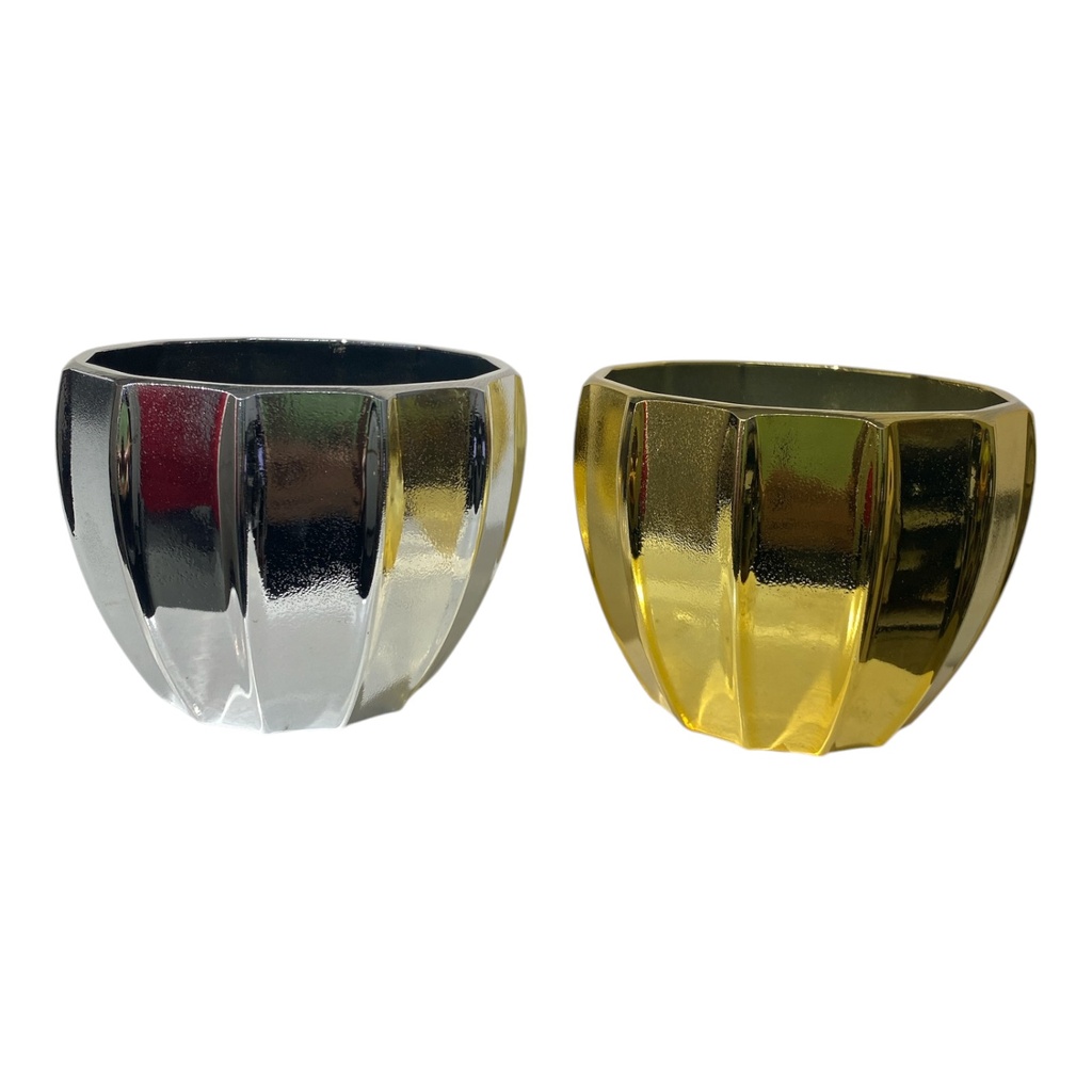 MACETA PVC DORADA O PLATEADA DECOR 9,5X7,5  CM