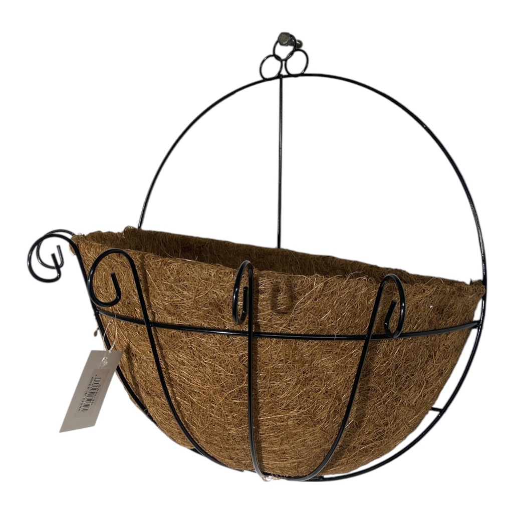 PORTA MACETA CON FIBRA DE COCO PARA PARED, 31X20X34CM