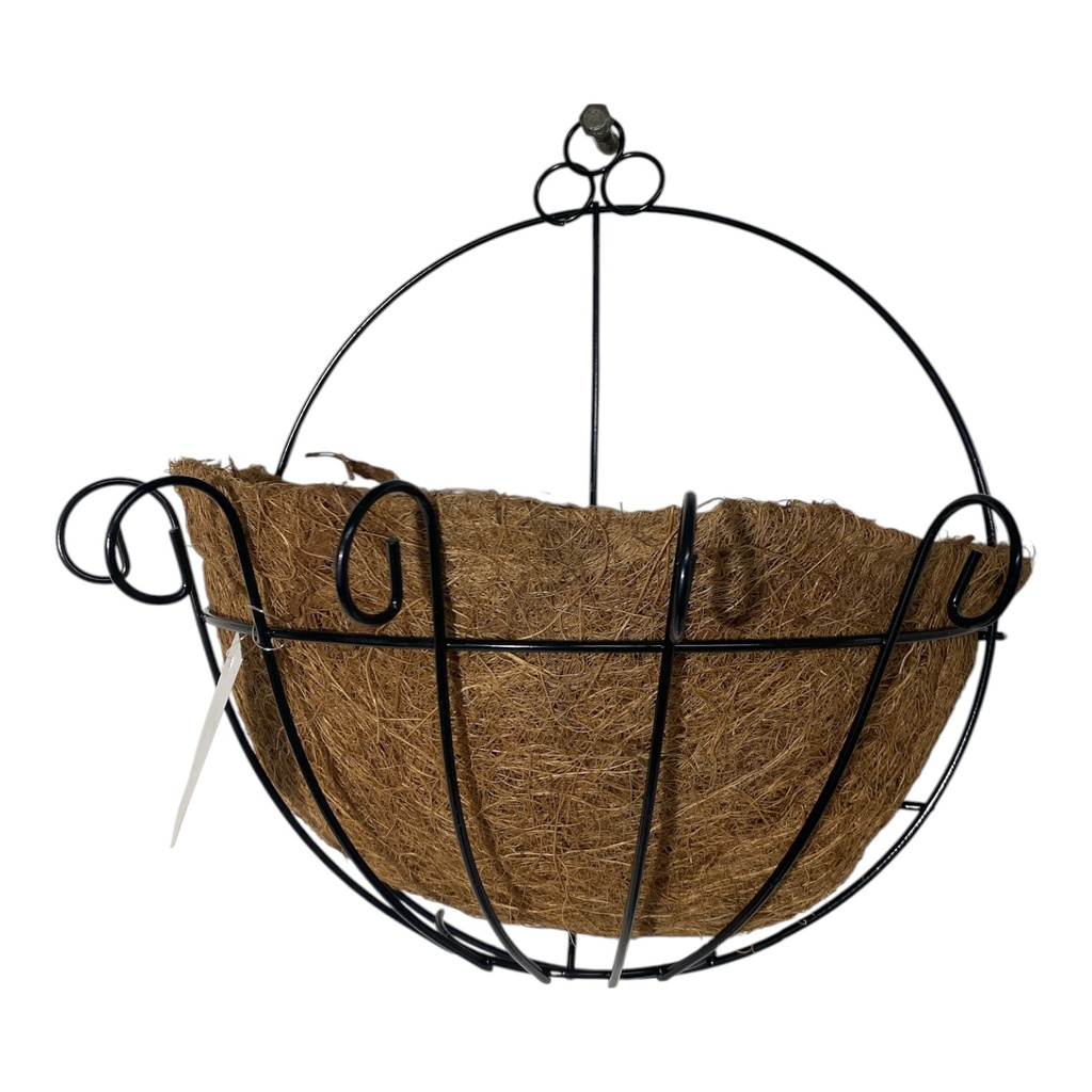 PORTA MACETA CON FIBRA DE YUTE PARA PARED, 26X18X29 CM