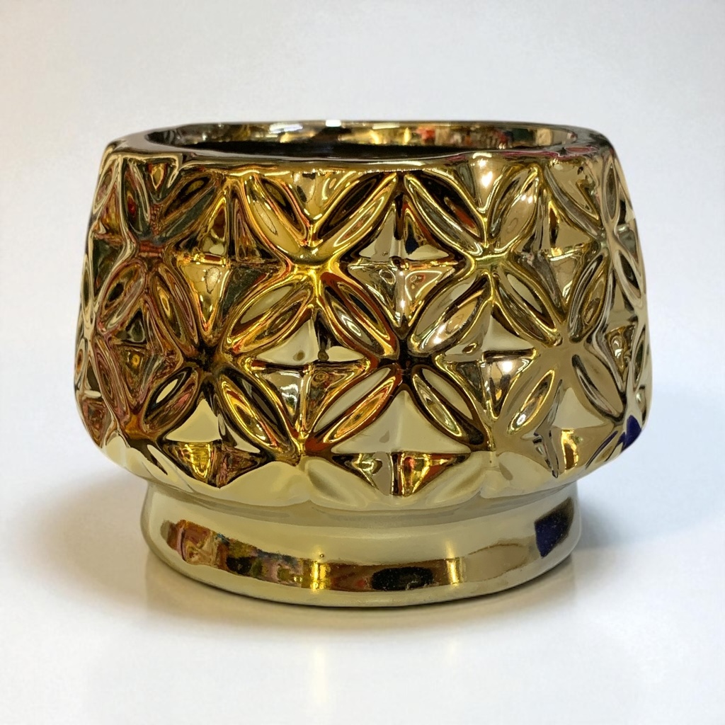 MACETA DORADA EQUIS 12*9CM