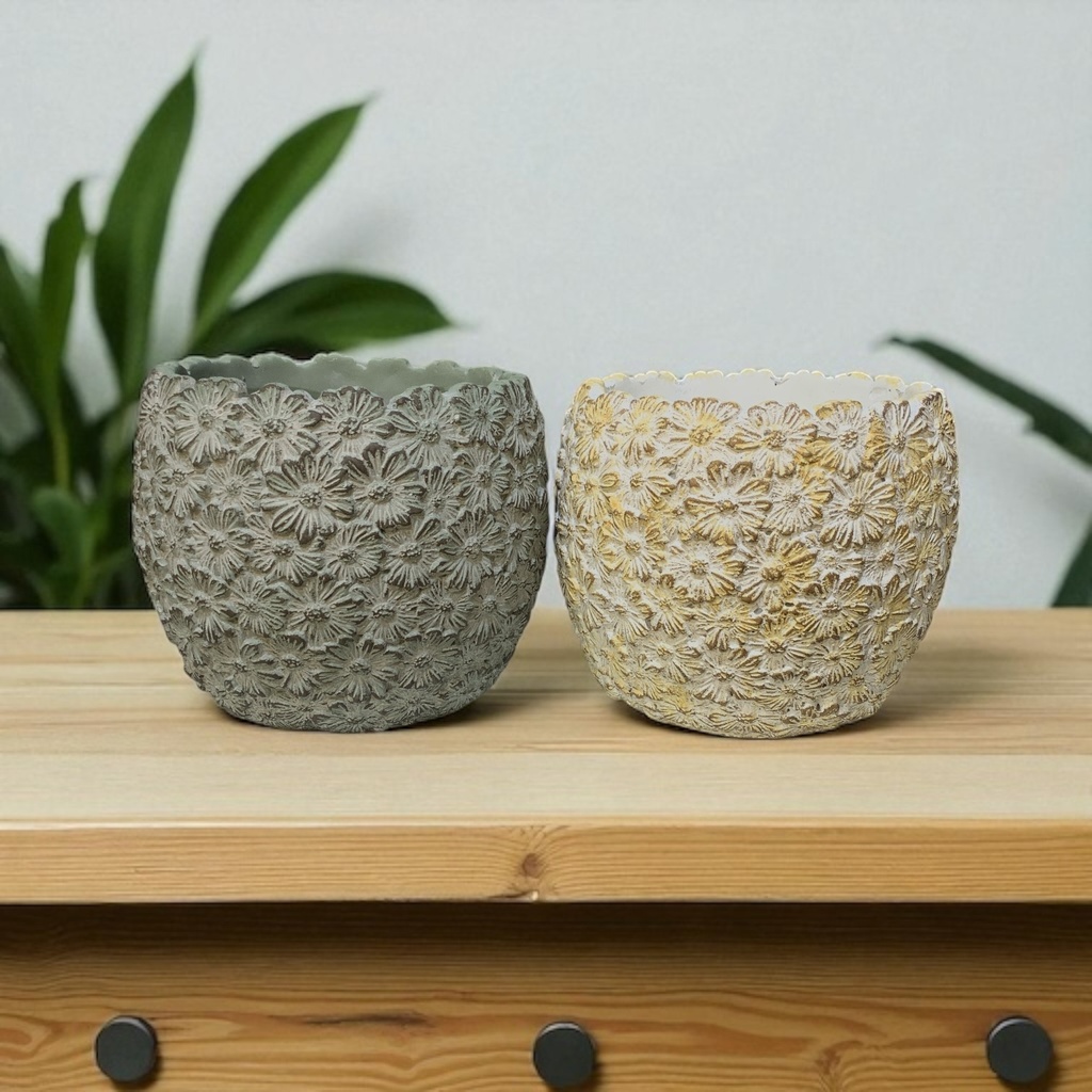 MACETA MARGARITAS 2 COLORES