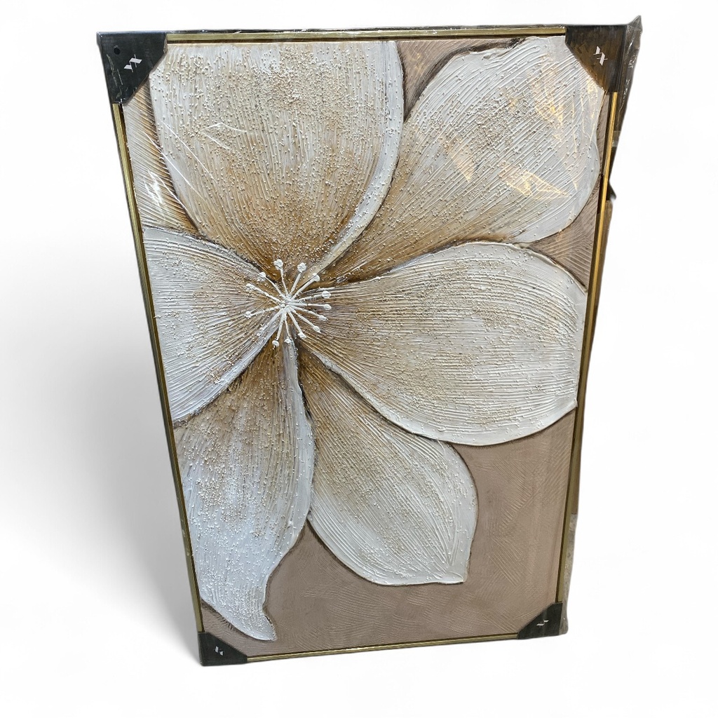 CUADRO AL OLEO C/MARCO FLOR 70X110CM