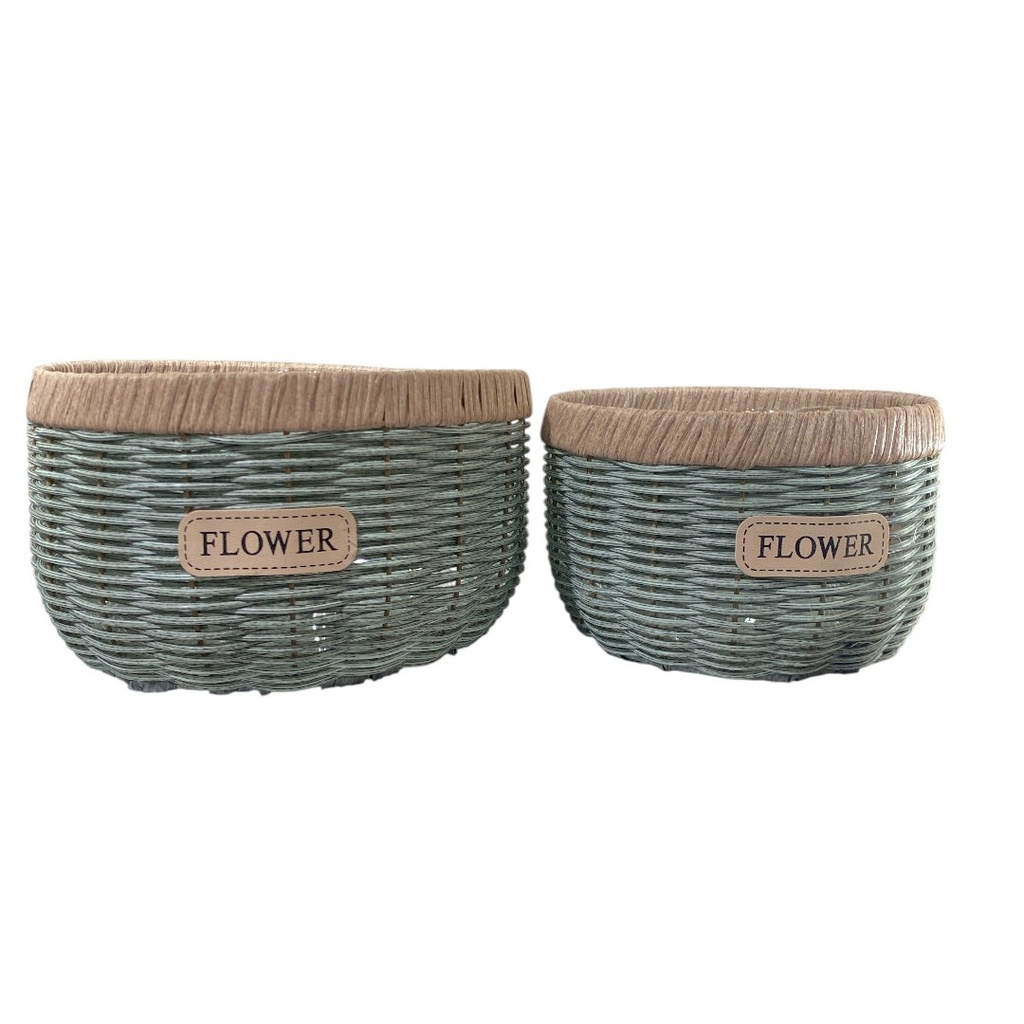 CANASTA REDONDA SETX2 PVC. 24X15CM, 20X13CM