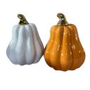 CALABAZA DE PORCELANA DOS COLORES,       13X11 CM