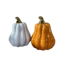 CALABAZA DE PORCELANA DOS COLORES, 11X9CM