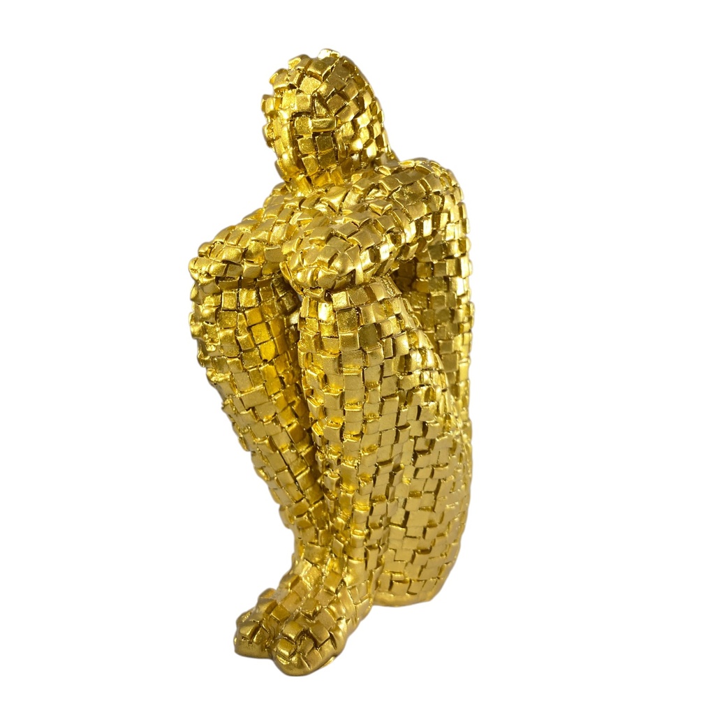 FIGURA HOMBRE SENTADO POLIRESINA NEGRO. REF: SAN4692  20X8X10 CM