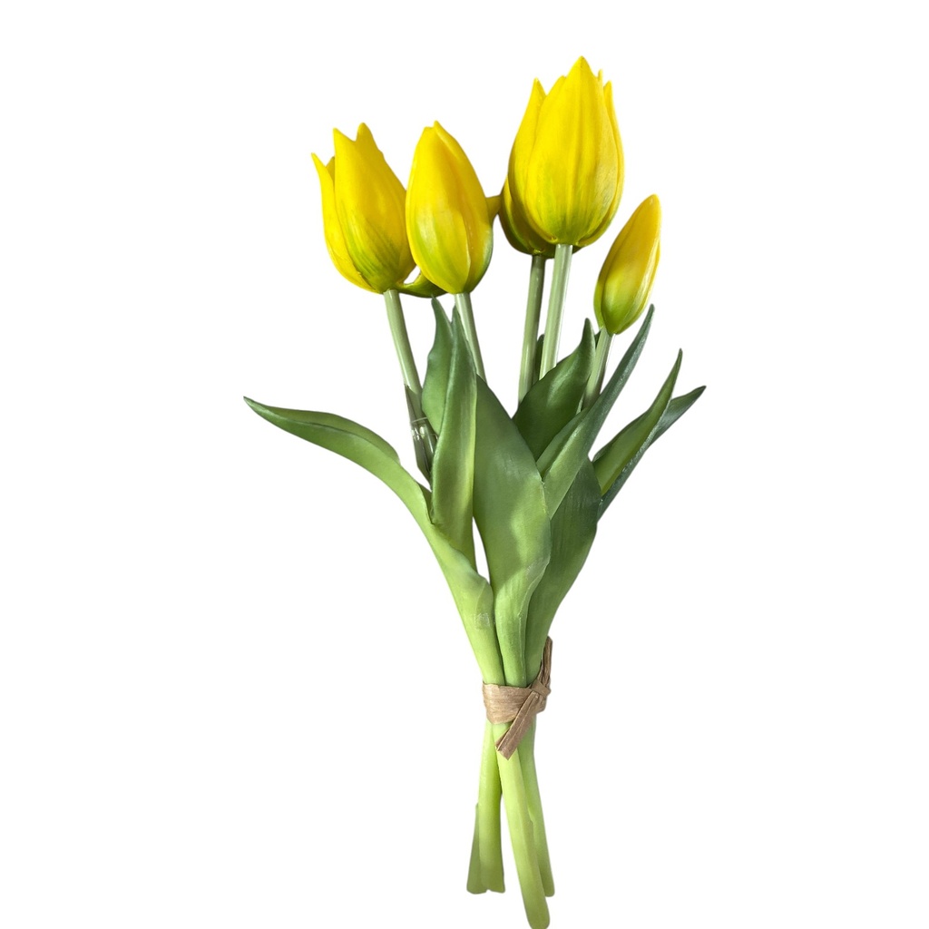 RAMO TULIPANES 5, AMARILLO SILICON               REF: CH12541058  24CM
