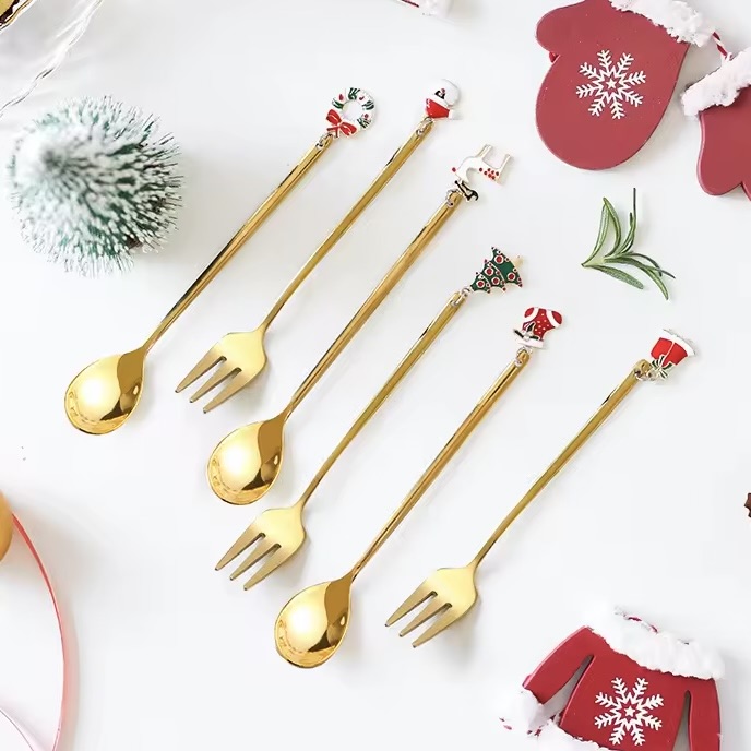 CUBIERTOS POSTRE GOLD SETX6 14CM