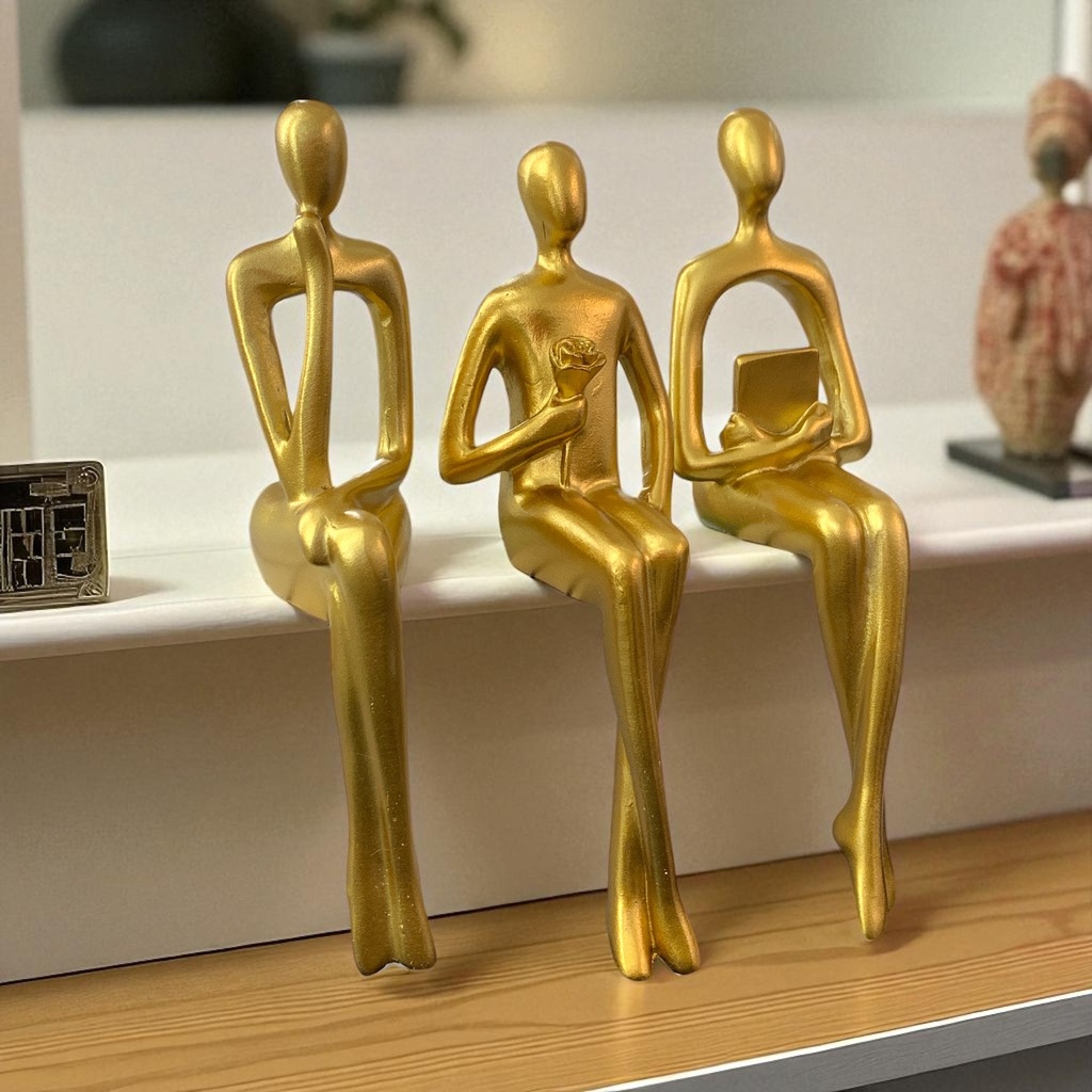 ADORNO MUJERES SENTADA SET X3 5X7X17CM