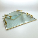 BANDEJA DE CRISTAL X2 40X27CM/34X23CM