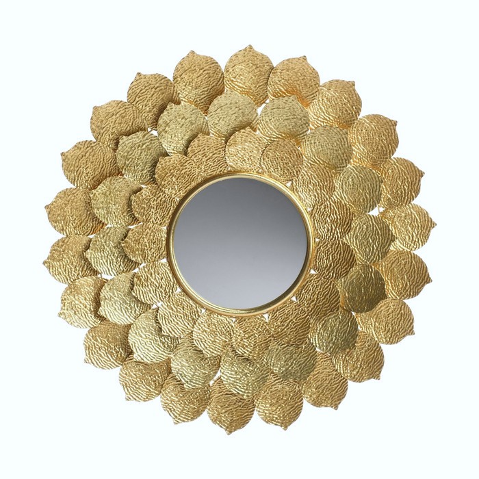 ESPEJO DECOR FLOR DORADA 75CM