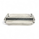 BANDEJA DECORATIVA GRIS REF:HM0897 (31X16CM)