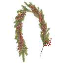 RAMA FOLLAJE GUIRNALDA PINO FRUTOS ROJOS REF: ZHX-2025310-1   106 CM