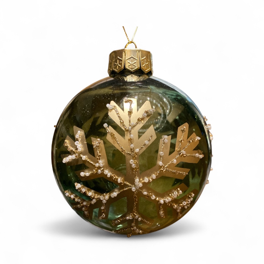 ESFERA NAVIDAD VERDE COPO REF:ES26667  15CM