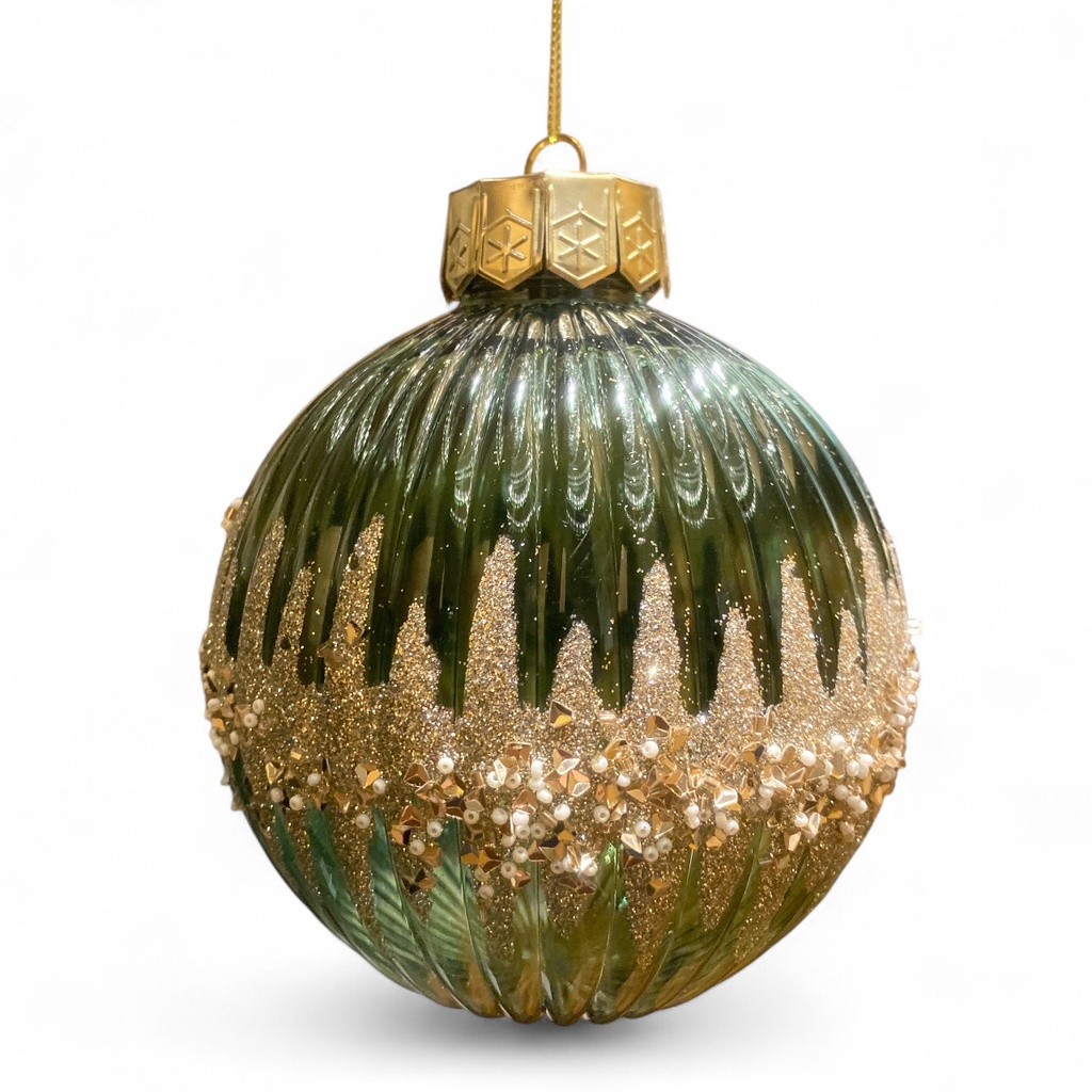 ESFERA NAVIDAD VERDE REF:ES26666 12CM