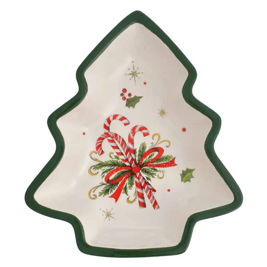 Plato de árbol navideño diseño candy 30cm, REF:HC8384-SD278