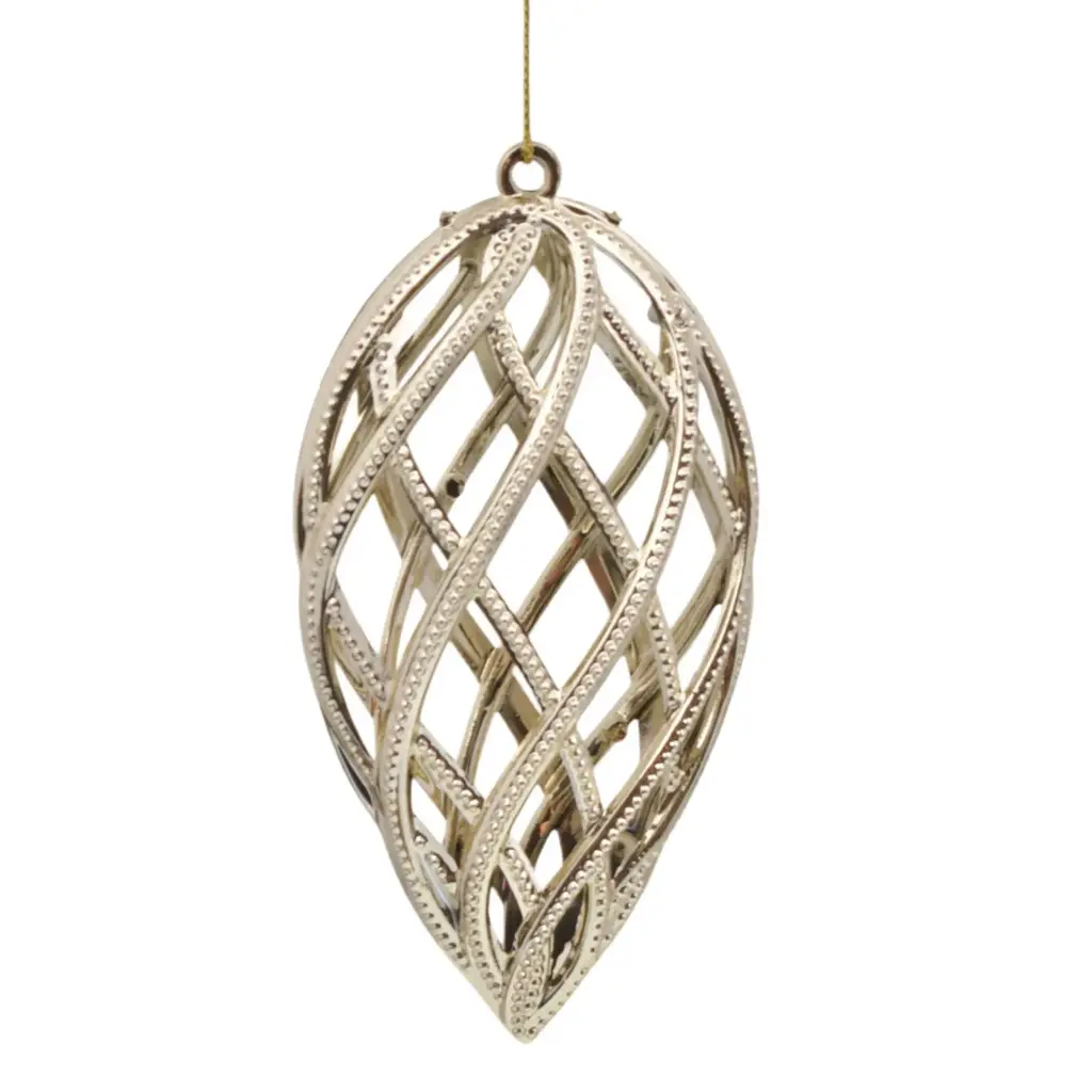 Colgante Navideño Ornamento, Plástico, Dorado, 13cm, ES26839