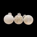 ESFERA NAVIDAD, SETX3 BLANCA/TRANSPARENTE REF: ES26661 13X37X12CM.  12CM. 