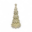 ADORNO ARBOL NAV. RESINA BEIGE/PLATEADO TGQY2031  10X10X21CM