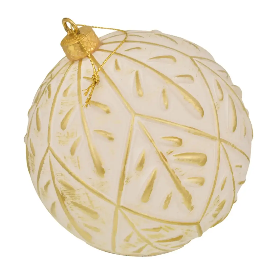 ESFERA NAVIDAD, DORADO/BLANCO, SETX2PZ. REF:ES26850. 10CM