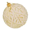 ESFERA NAVIDAD, DORADO/BLANCO, SETX2PZ. REF:ES26850. 10CM