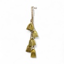 COLGANTE NAVIDEÑO, CAMPANAS 2 COLORES DORADO Y PLATEADO, REF:ES26591. 11X6X50CM