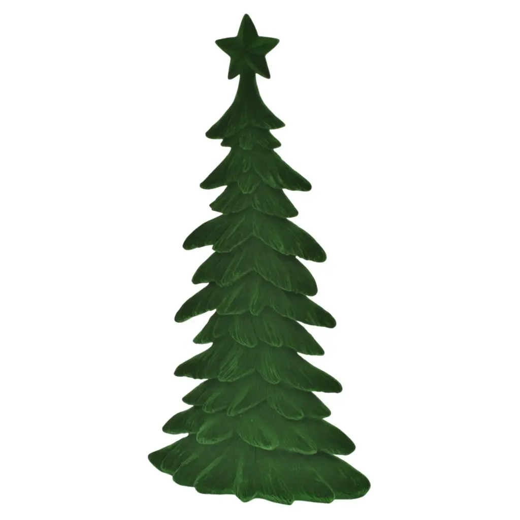 ARBOL DE TERCIOPELO VERDE, RESINA, TG632758D. 23X10X42CM