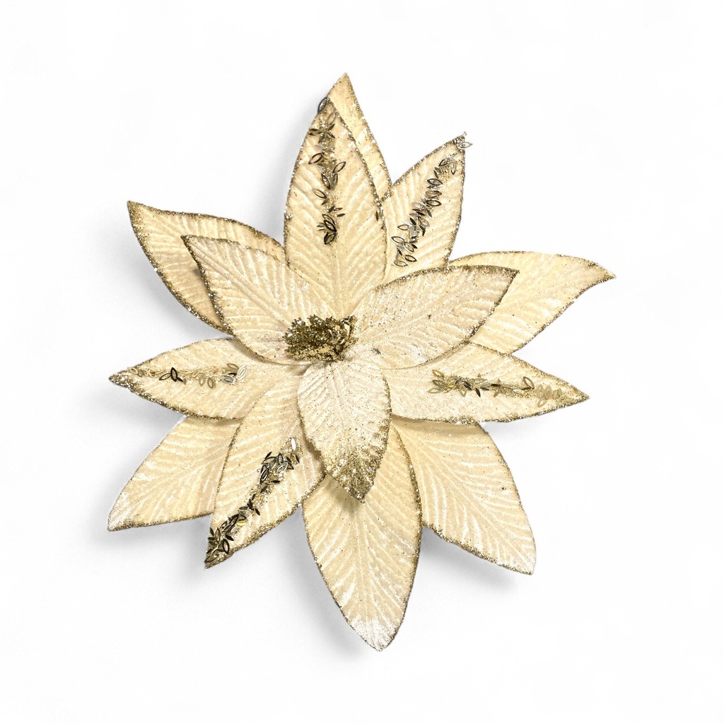 FLOR NAVIDEÑA CHAMPAGNE, REF:CF8-4A418L. 32X18CM