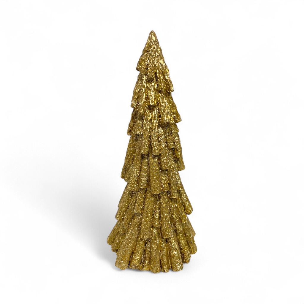 ADORNO ARBOL NAVIDAD DORADO, RESINA TGXY1438  9X9X20CM