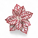 FLOR NAVIDEÑA BLANCA/ROJO REF:ES26453, 31X24CM, Ø31CM