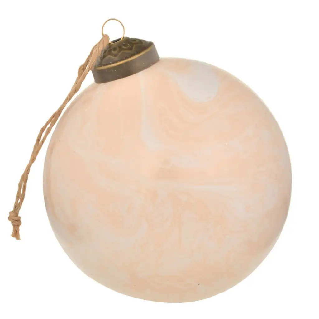 ESFERA NAVIDAD 10CM BEIGE/CAFÉ SETX2PZ. ES26889