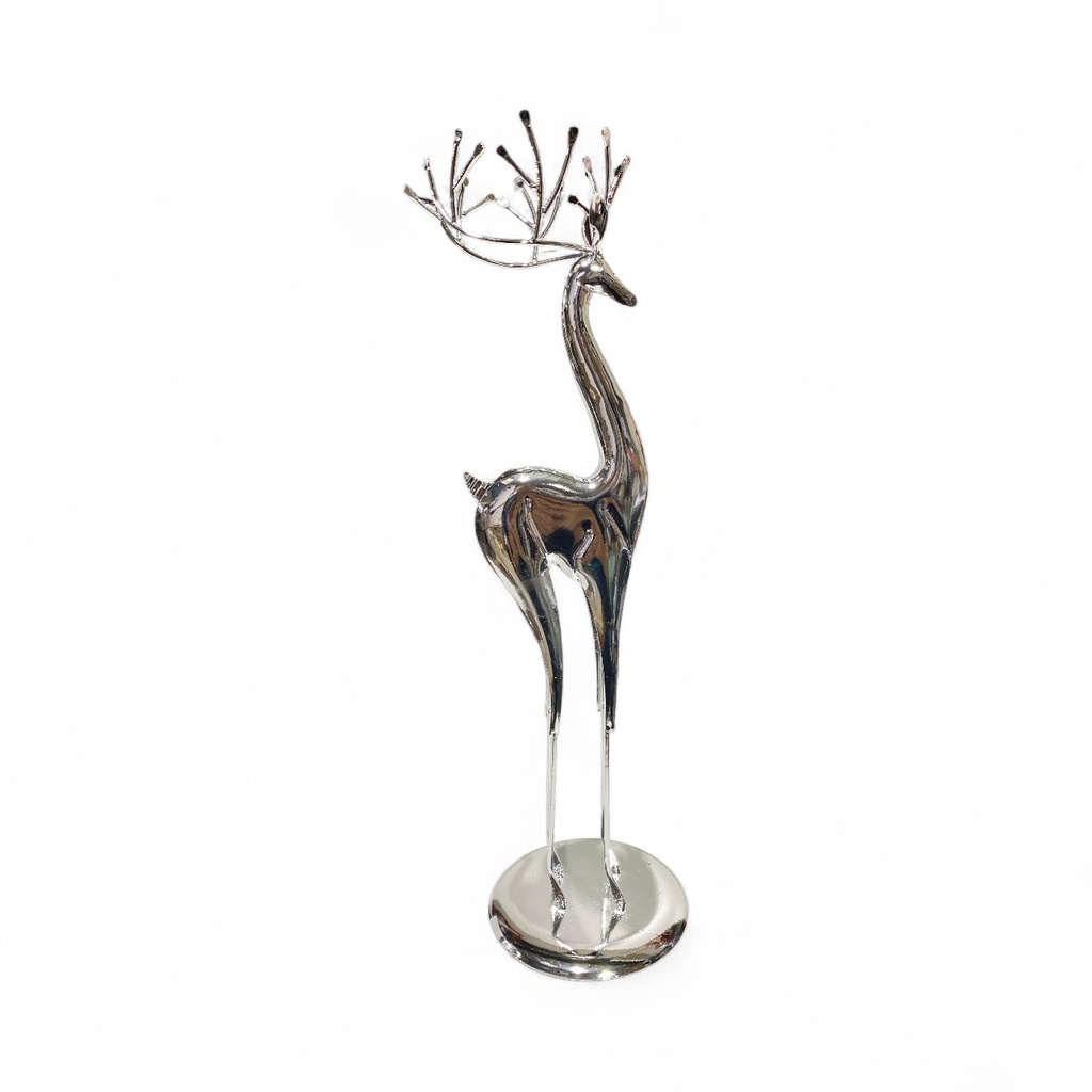 Reno plateado de metal, 17x13x46cm. Ref:TG100661 