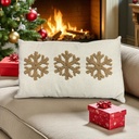 COJIN NAVIDEÑO COPOS HABANOS TUFTING ARENA, 30X50CM