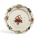 PLATO NAVIDEÑO, BASTONES ROJOS, DOLOMITA, REF:HP11A-SD278.  27X2.3CM