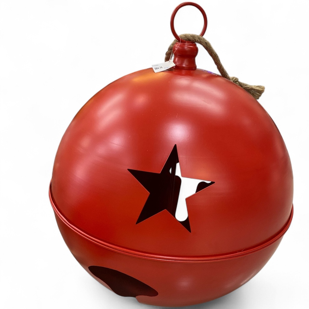 CASCABEL NAVIDEÑO 50CM METALICO ROJO GRANDE REF:ES27082, 50X60CM