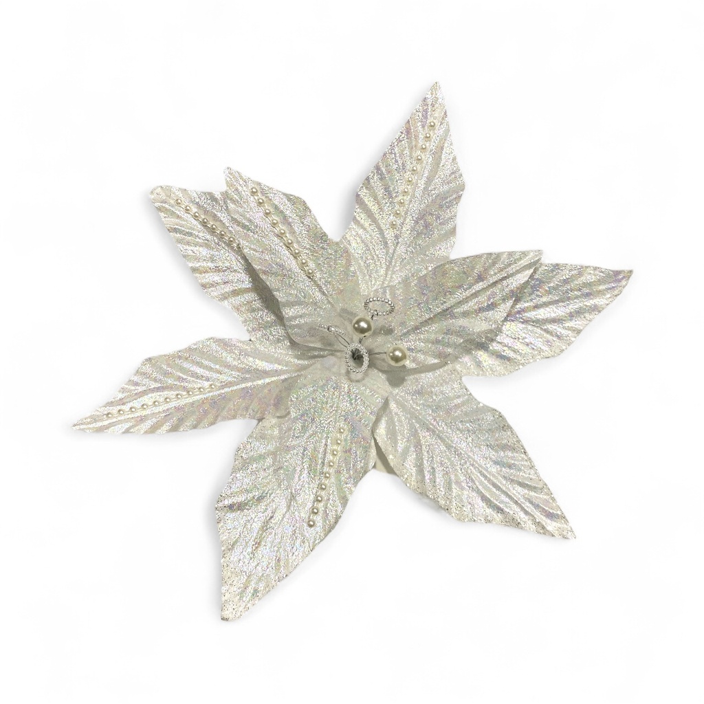 FLOR NAVIDEÑA BLANCA REF:SH23-277, 27X35CM Ø27CM