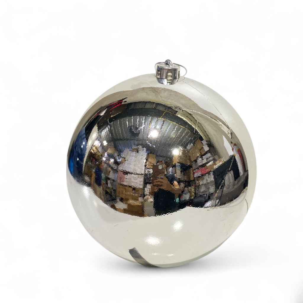 ESFERA NAVIDAD PLATEADA 20CM