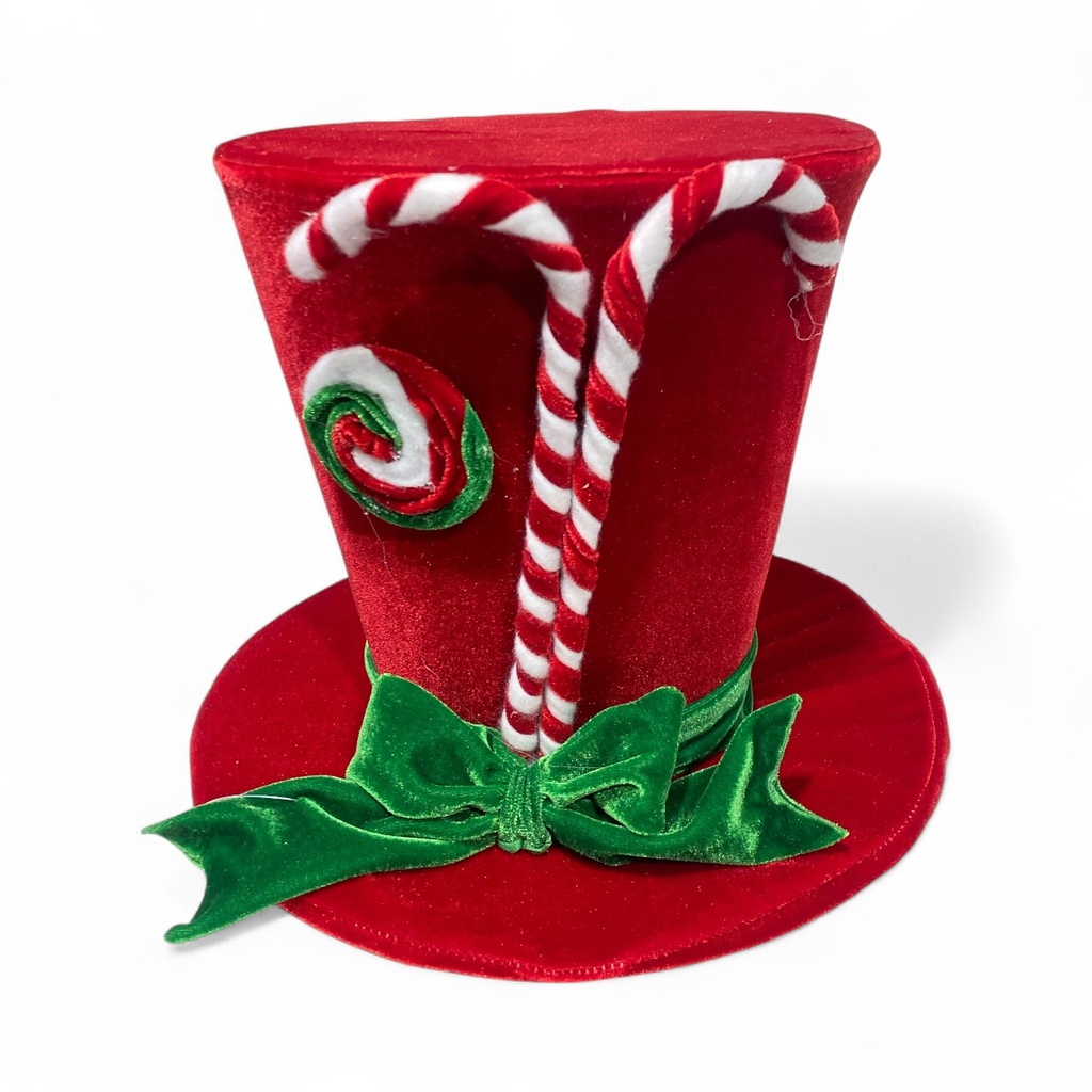 SOMBRERO NAVIDEÑO GAMUZA ROJO CANDY, 30X25CM