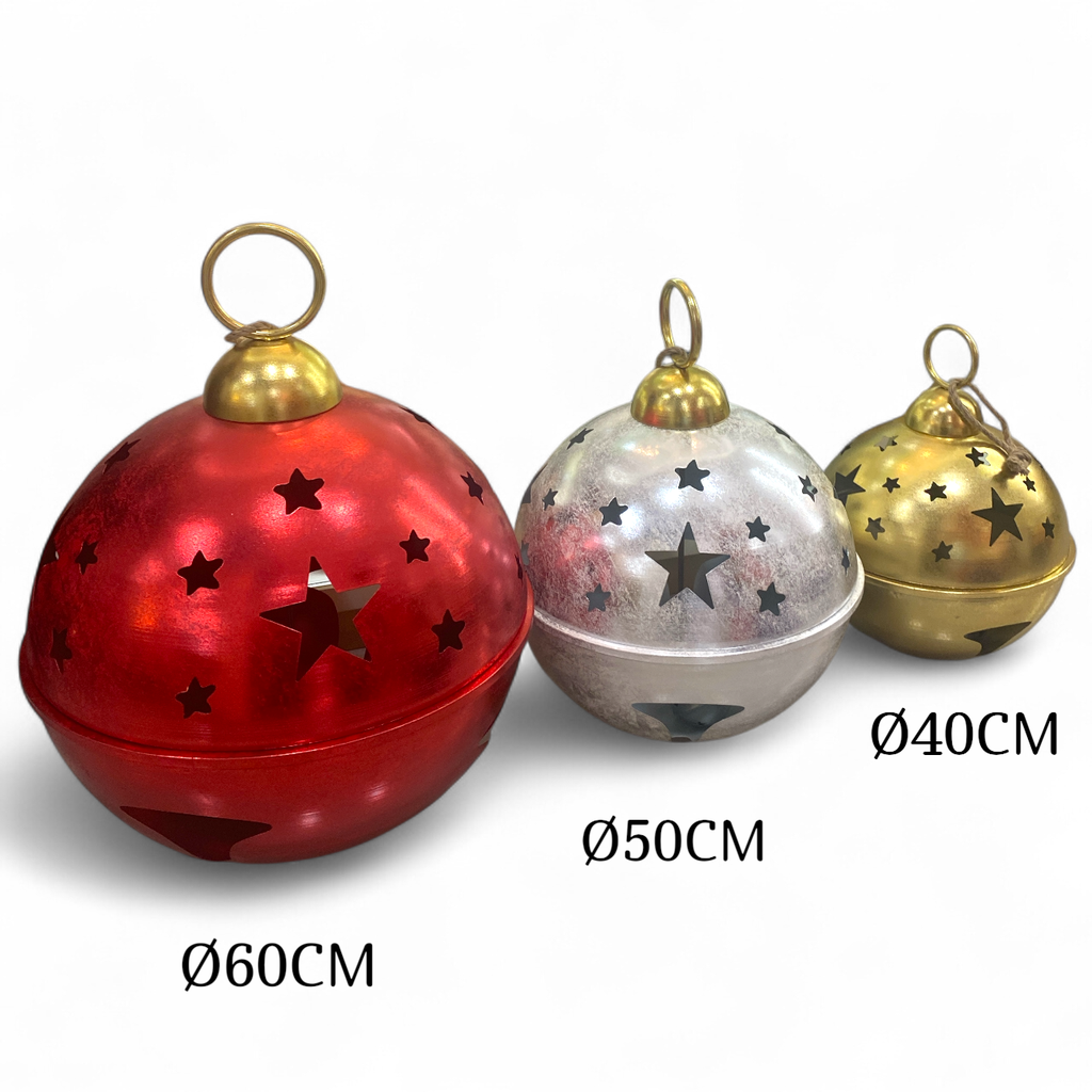 CASCABEL NAVIDEÑO SET X3PZS. 40X55CM Ø40CM, 50X70CM Ø50CM Y 60X80CM Ø60CM